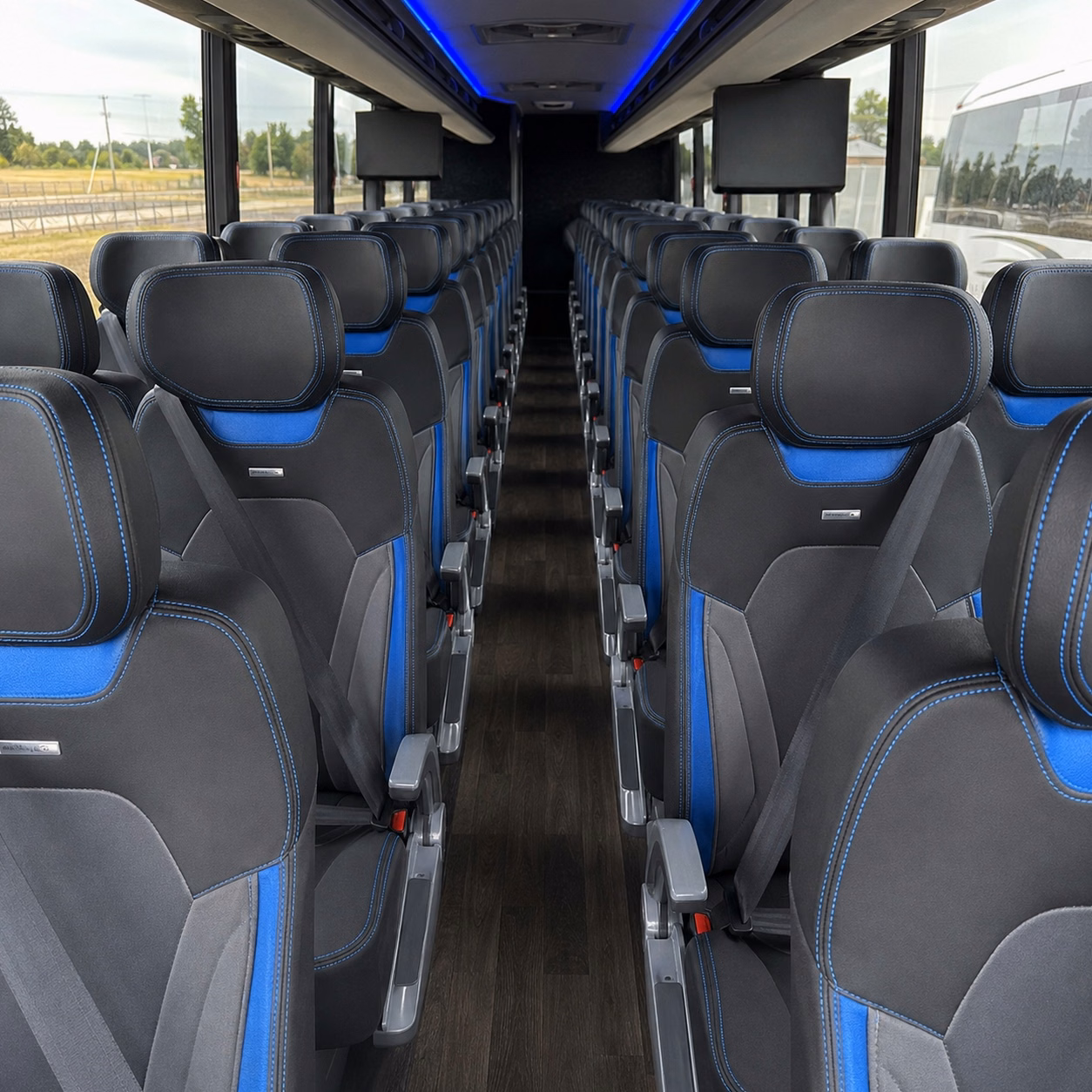 pittsburgh charter bus rental interior